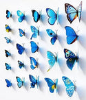 12PCS 3D Butterfly Wall Removable Sticker Decals Kids Art Nursery Decor Magnets