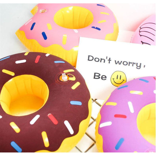 Inflatable Donut Drink Cup Holder Float For Party
