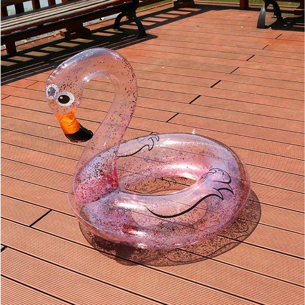 Inflatable Pool Float Swim Ring Transparent Flamingo Unicorn