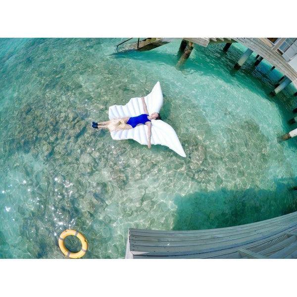 Giant Inflatable White Angel Wings Pool Float Raft 250*180cm