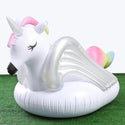 Giant Inflatable Rainbow Unicorn With Silver Wings Pool Float Raft 275X142X120cm