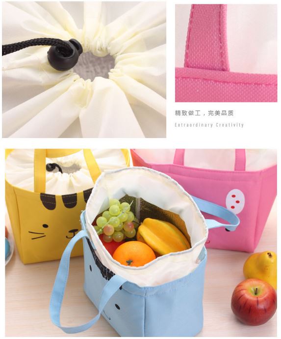 Cartoon Cute Insulated Lunch Bag Tote Container For Women Kids Office Work School