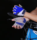 Blue Cycling Bicycle Bike Half Finger Antiskid Silicone Breathable Gloves