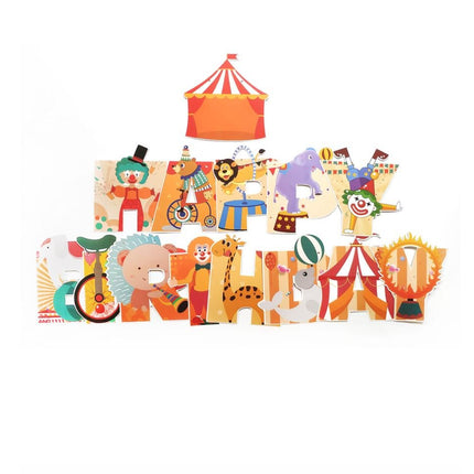5M Circus Paper Letters HAPPY BIRTHDAY Set Party Decoration Strip Kids Party - Go2buy Australia