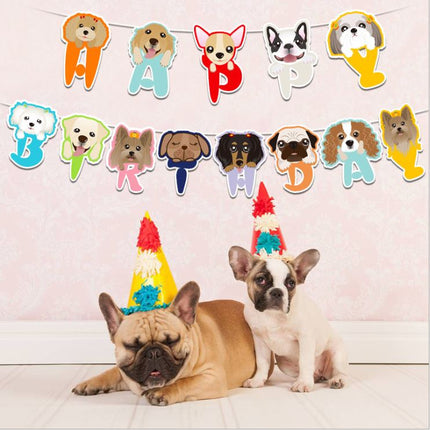 5M Puppy Dog Paper Letters " HAPPY BIRTHDAY" Set Party Decoration Strip - Go2buy Australia