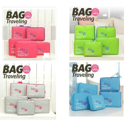5PCS Travel Luggage Organizer Set Backpack Storage Pouches Suitcase Packing Bags(4 Colors Available) - Go2buy Australia
