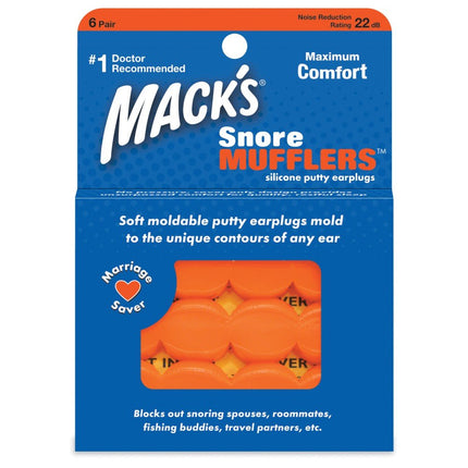 6 Pairs Macks Snore Mufflers Silicone Moldable Earplugs Swim Study 22dB - Go2buy Australia