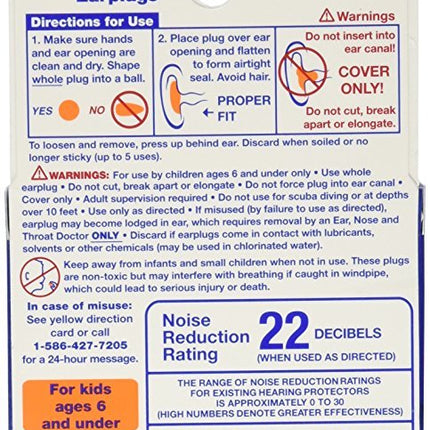 6 Pairs Macks Soft Moldable Silicone Kids Earplugs Swim Study Sleep - Go2buy Australia