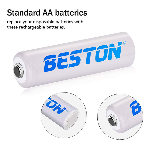 4PCS Beston Rechargeable Battery NiMH AAA 1.2V 1100mAh With Carry Box