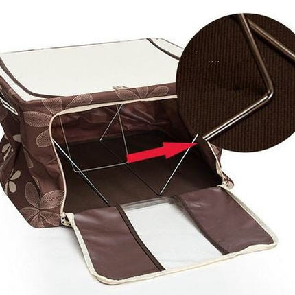 66L Oxford Cloth Steel Frame Storage Box Quilt Clothes Organizer Waterproof Bag - Go2buy Australia