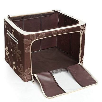 66L Oxford Cloth Steel Frame Storage Box Quilt Clothes Organizer Waterproof Bag - Go2buy Australia