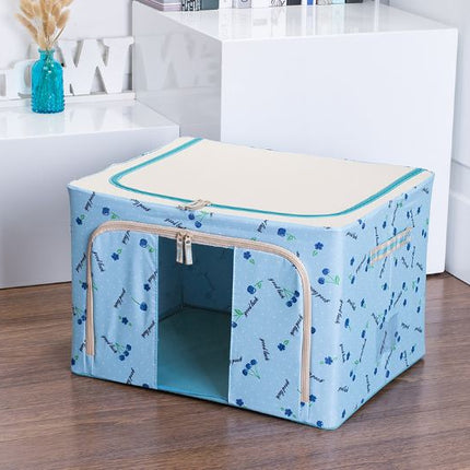 66L Oxford Cloth Steel Frame Storage Box Quilt Clothes Organizer Waterproof Bag - Go2buy Australia