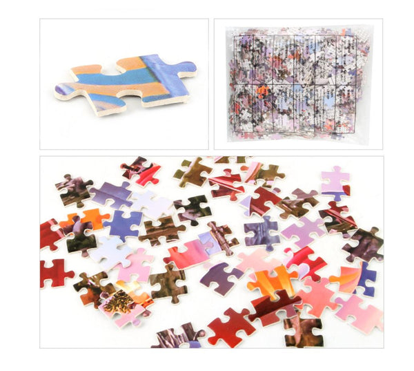 1000Pcs Thick Papers Jigsaw Puzzles Fun Game Challenge Gift For Teens Kids (Hot Air Balloon-B)