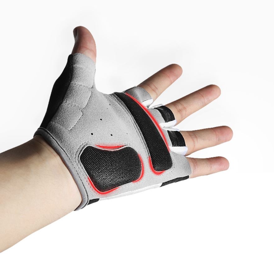 Red Cycling Bicycle Bike Half Finger Antiskid Silicone Breathable Gloves