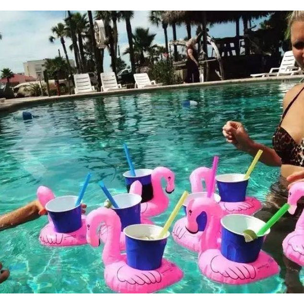 Inflatable Flamingos Drink Cup Holder Float For Party