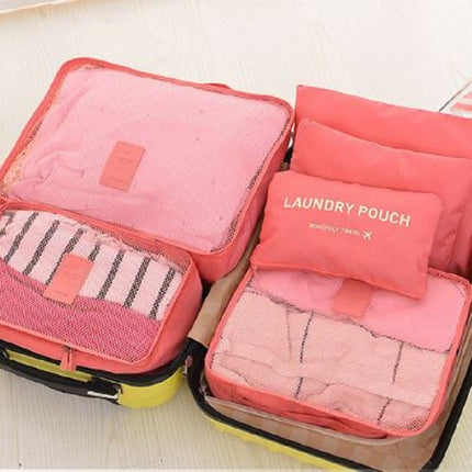 6PCS Travel Luggage Organizer Set Backpack Storage Pouches Suitcase Packing Bags(11 Colors Available) - Go2buy Australia
