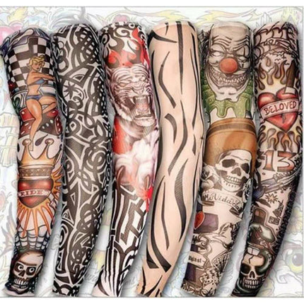 6PCS UV Sun Protection Fake Temporary Nylon Tattoo Unisex Sleeves - Go2buy Australia