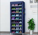 27 Pairs Portable Shoe Rack with Nonwoven Fabric Cover 10 Tiers Storage Organizer