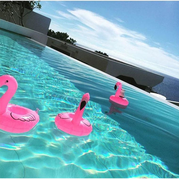 Inflatable Flamingos Drink Cup Holder Float For Party
