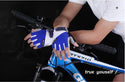 Blue Cycling Bicycle Bike Half Finger Antiskid Silicone Breathable Gloves