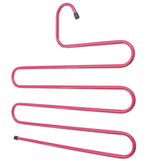 S Shape Multifunctional Metal Hanger Pants Hanger Storage Rack 5 Layers