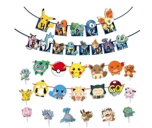 Cartoon Pokemon Pikachu Foil Helium Balloon Birthday Set Party Decoration