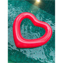 2 Sizes Inflatable Pool Float Swim Ring Heart Shape Red