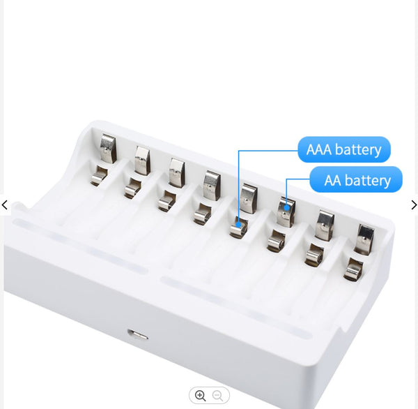 Beston 8-Slot Battery USB Charger for 1.2V AA AAA NiMh Rechargeable Battery