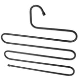 S Shape Multifunctional Metal Hanger Pants Hanger Storage Rack 5 Layers