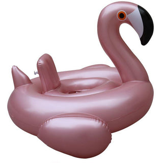Inflatable Pool Float For Baby Rose Gold Flamingo