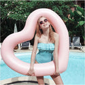 2 Sizes Inflatable Pool Float Swim Ring Heart Shape Pink