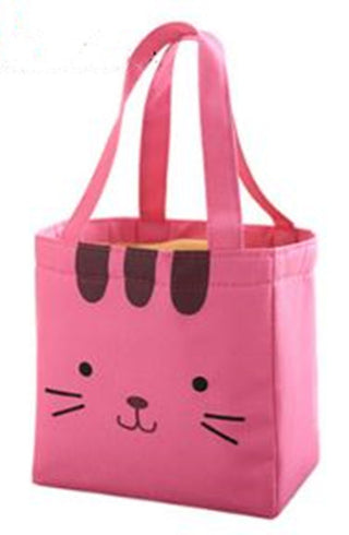 Buy rose-red Cartoon Cute Insulated Lunch Bag Tote Container For Women Kids Office Work School