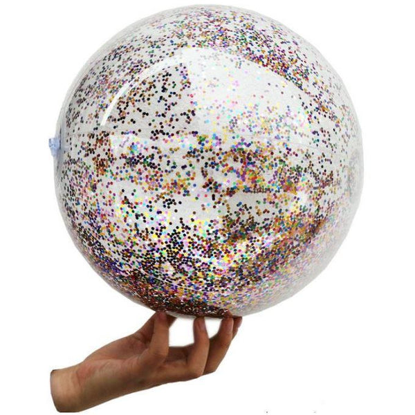 2 Sizes Inflatable Confetti Glitter Sparkling Beach Ball