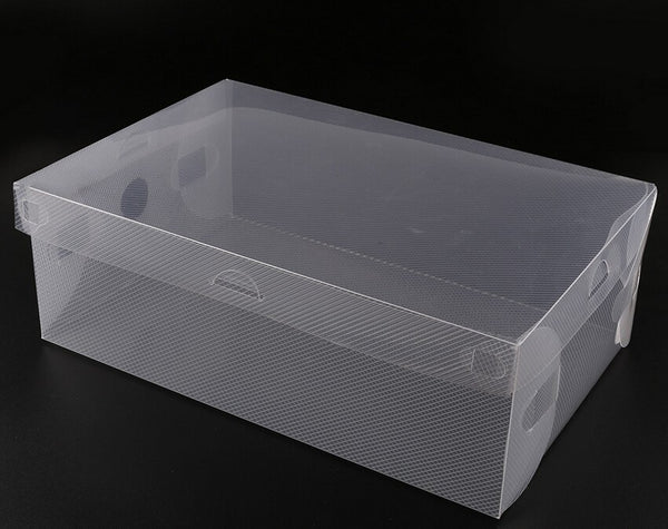 Foldable Clear Plastic Shoe Storage Box Stackable Organizer For Women Kids