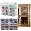 Foldable Clear Plastic Shoe Storage Box Stackable Organizer For Men