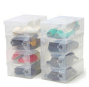 Foldable Clear Plastic Shoe Storage Box Stackable Organizer For Women Kids