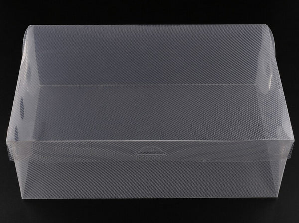 Foldable Clear Plastic Shoe Storage Box Stackable Organizer For Men