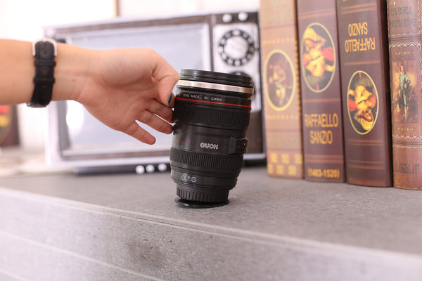 DSLR 24-105mm Camera Lens Suction Mighty Cup Stainless Steel Coffee Mug 400ML