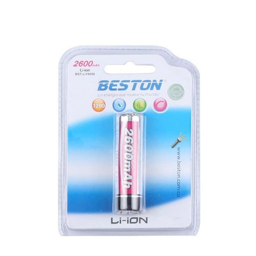 Beston High Capacity 3.7V Li-ion Rechargeable 18650 Battery for LED bike light