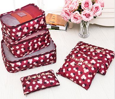 6PCS Travel Luggage Organizer Set Backpack Storage Pouches Suitcase Packing Bags(11 Colors Available)