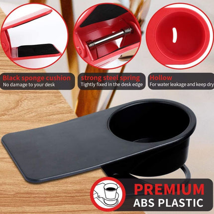 ABS Table Desk Chair Side Cup Holder Clip Storage Home Office Kitchen Stand Rack - Go2buy Australia