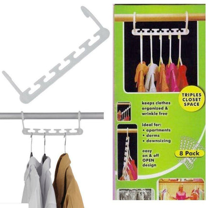 Amazing Wonder Clothes8PCS Hanger Space Saver Wardrobe Closet Organizer Rack Hook - Go2buy Australia