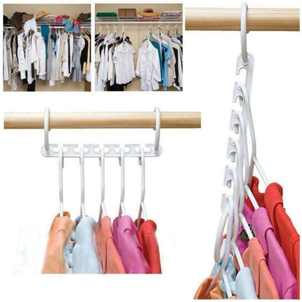 Amazing Wonder Clothes8PCS Hanger Space Saver Wardrobe Closet Organizer Rack Hook - Go2buy Australia