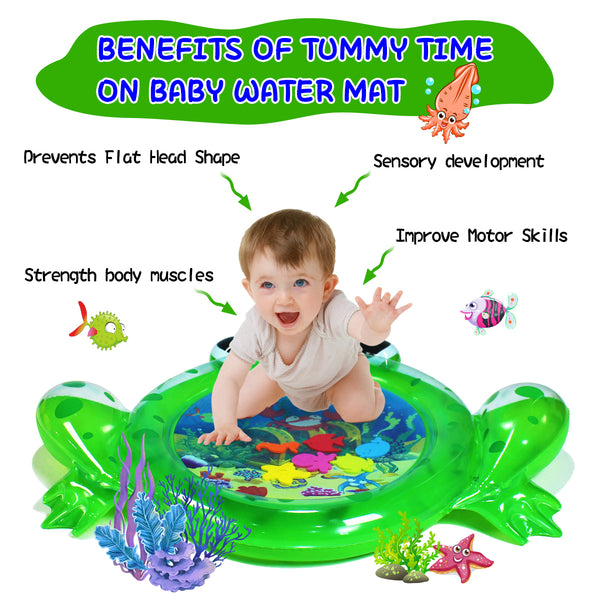 Inflatable Frog Premium Play mat Tummy time Water Toys for Babies and Toddlers 70*83cm