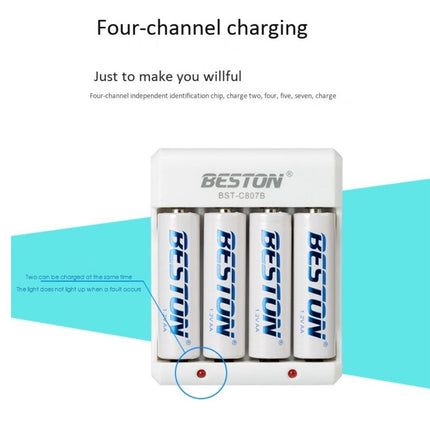 Beston 4 - Slot Quick Smart Intelligent QC Battery USB Charger for 1.2V AA AAA NiMh Rechargeable Battery - Go2buy Australia