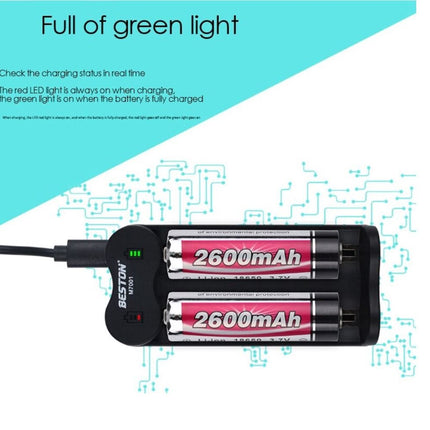 Beston Lithium 18650 Rechargeable Battery USB Charger 4.2V - Go2buy Australia