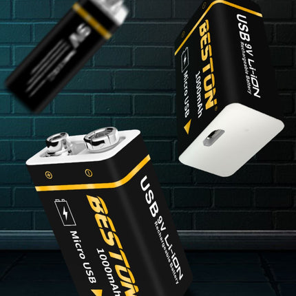 Beston Micro USB 9v Rechargeable Battery Li - ion Battery 9000mWh With cable 1500+ Recharge Cycles - Go2buy Australia