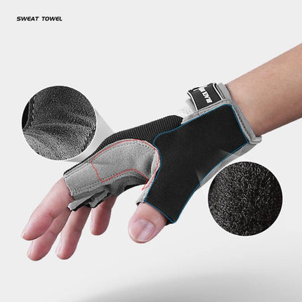 Black Cycling Bicycle Bike Half Finger Antiskid Silicone Breathable Gloves - Go2buy Australia