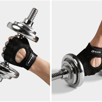 Black Fitness Gym Gloves Anti - Skid Half Finger Gel Weight Lifting Mesh Women/Men - Go2buy Australia