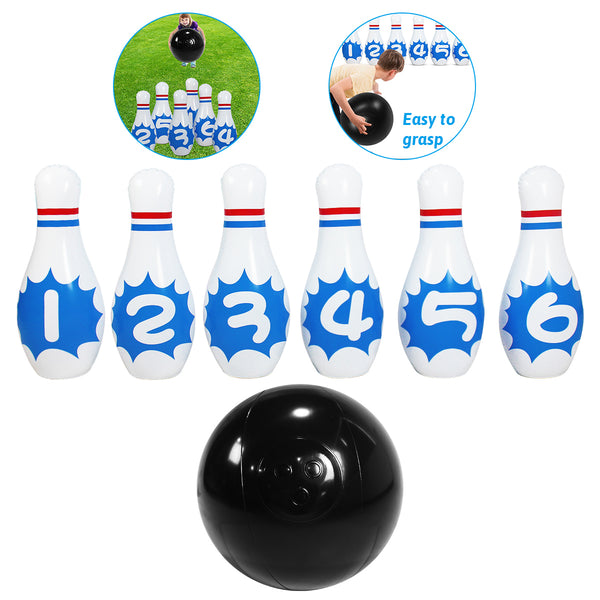 Giant 61cm Inflatable Bowling Set for Kids Indoor or Outdoor ACTIVE FUN Family Game